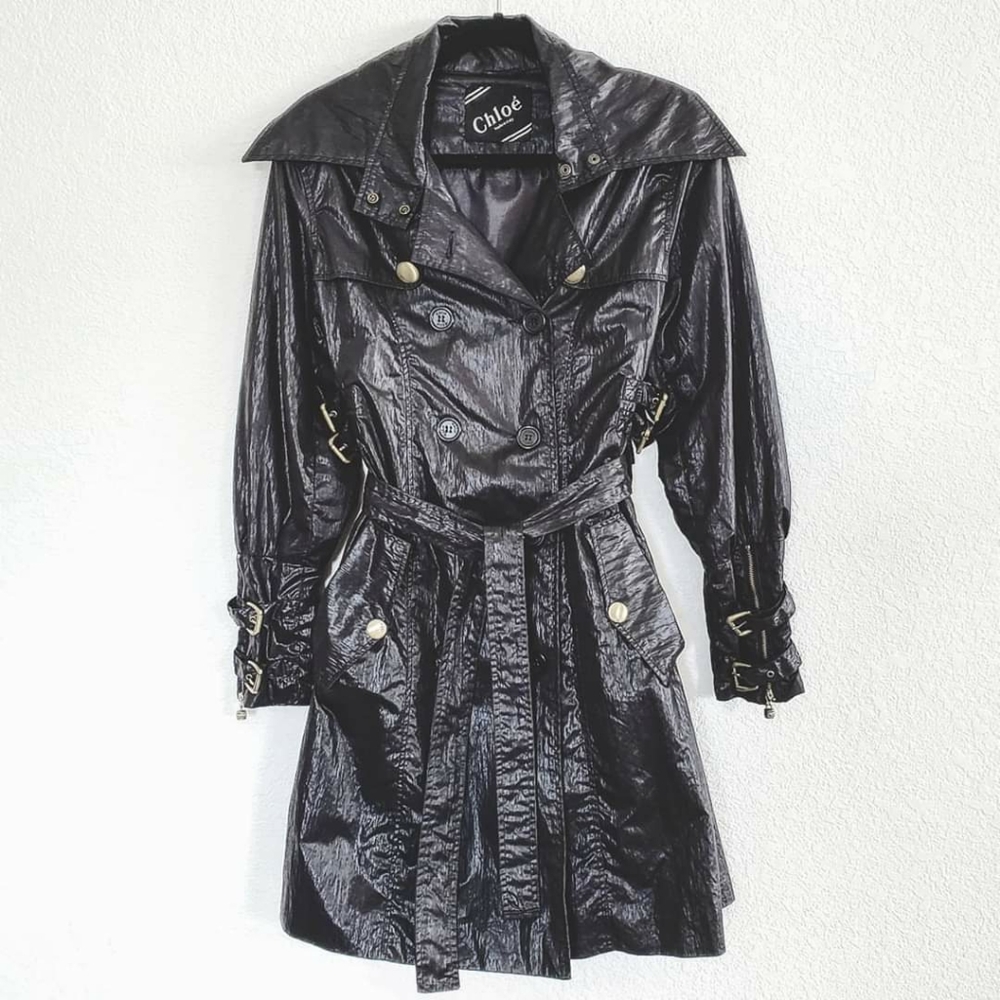 Black Chloe lightweight trench coat